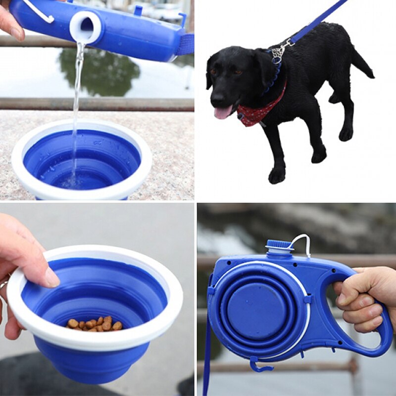 Suministros para mascotas con botella de agua, taza y cuerda para mascotas