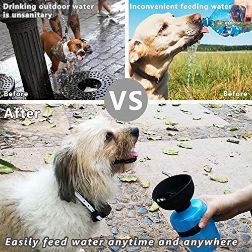 Botella plegable al aire libre para mascotas, botella de agua de viaje para perros, dispensador de agua para perros