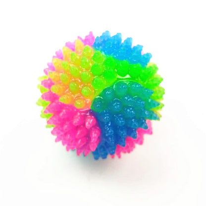 Bola de juguete para perros de alta elasticidad Bola luminosa tricolor